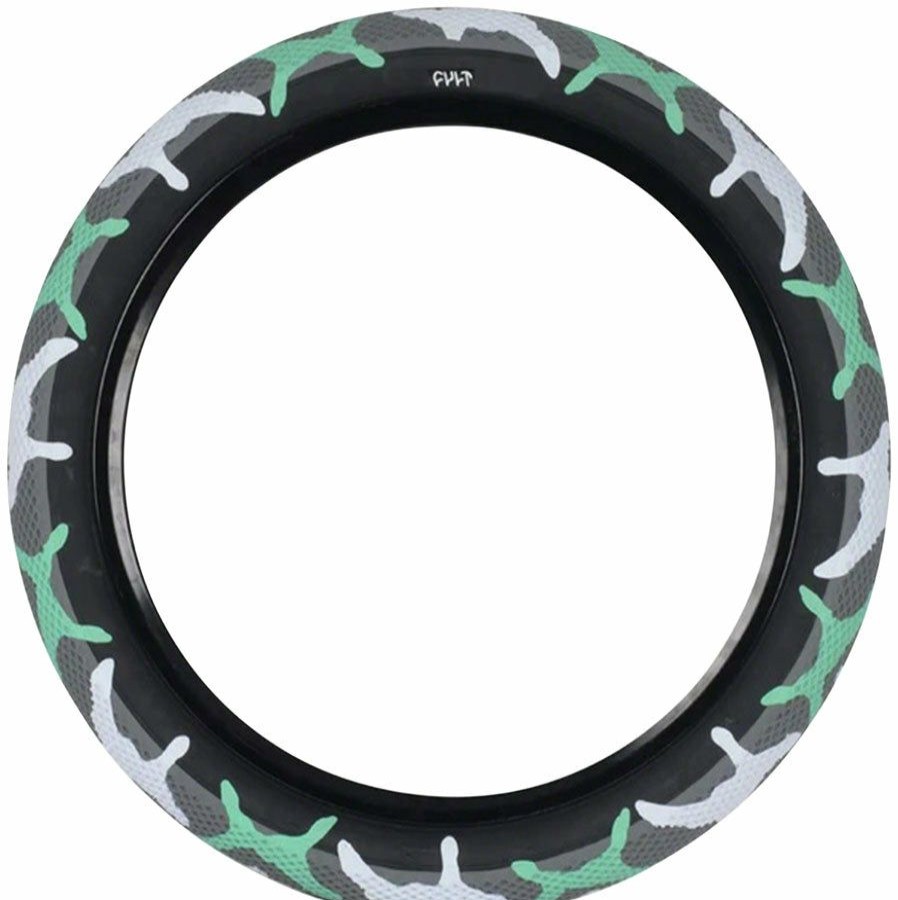 Bike Tires & Tubes * | New Products Cult X Vans Bmx Bike Tire 16 X 2.2, Clincher, Wire, Teal Camo/Black