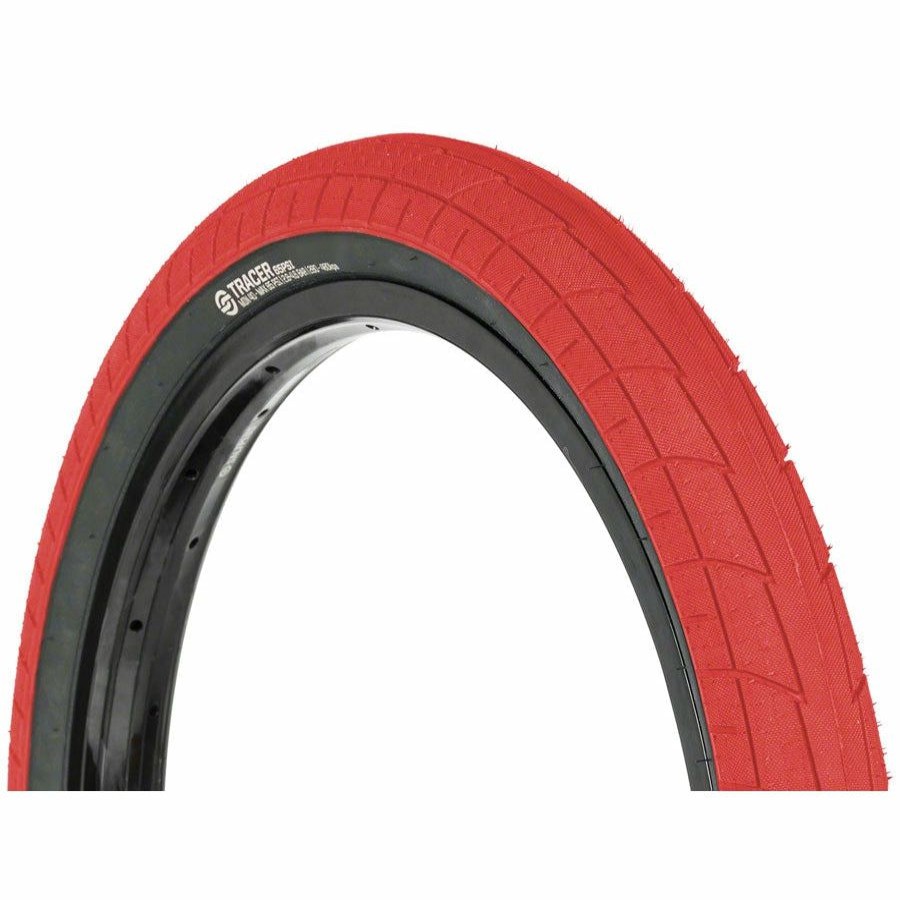 Bike Tires & Tubes * | Clearance Salt Tracer Bmx Bike Tire 20 X 2.35 , Clincher, Wire, Red, 65Psi