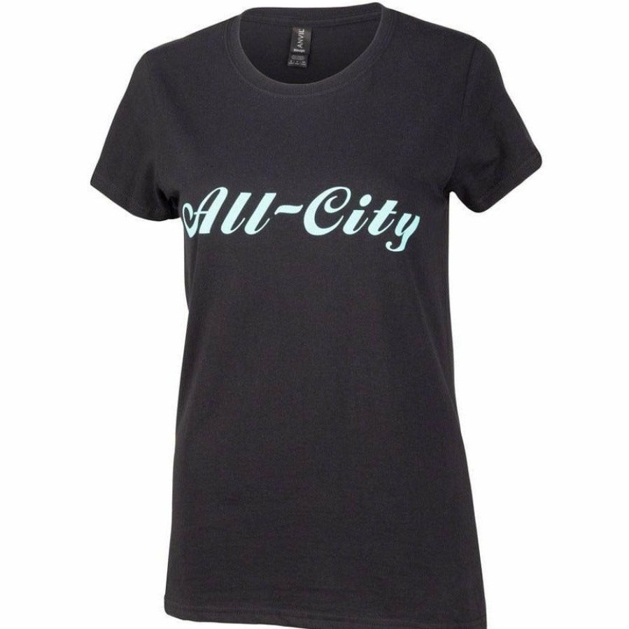 Bike Jerseys * | Online Sales All-City Women'S Logowear T-Shirt Black, Teal