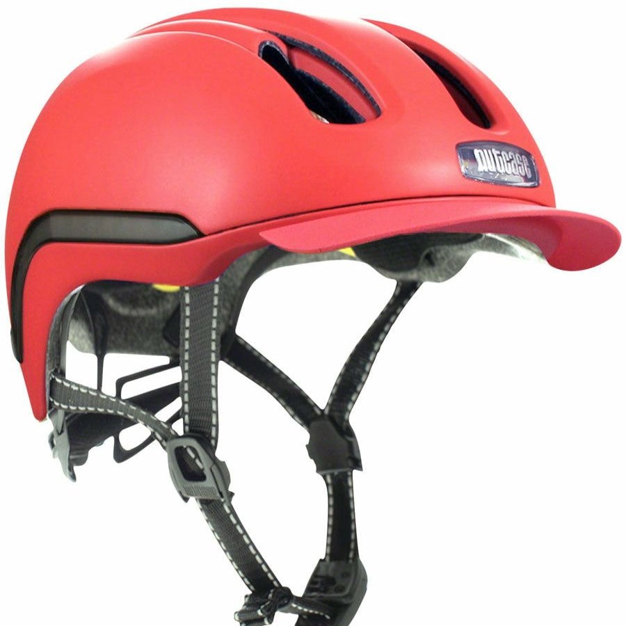 Bike Helmets * | Online Sales Nutcase Vio Commute Led Mips Commuter Bike Helmet Red