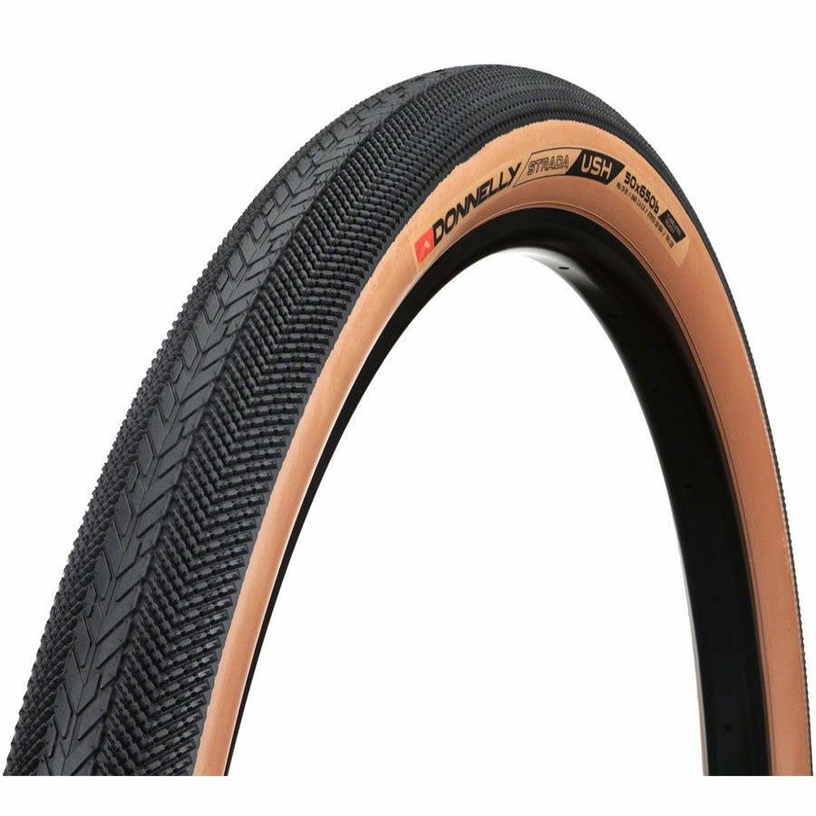 Bike Tires & Tubes * | Top Sell Donnelly Sports Strada Ush Road, Gravel Bike Tire 650B X 50, Tubeless, Folding, Black/Tan