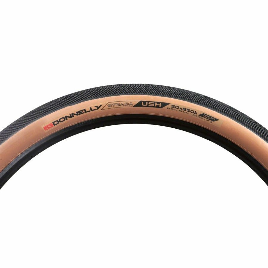 Bike Tires & Tubes * | Top Sell Donnelly Sports Strada Ush Road, Gravel Bike Tire 650B X 50, Tubeless, Folding, Black/Tan