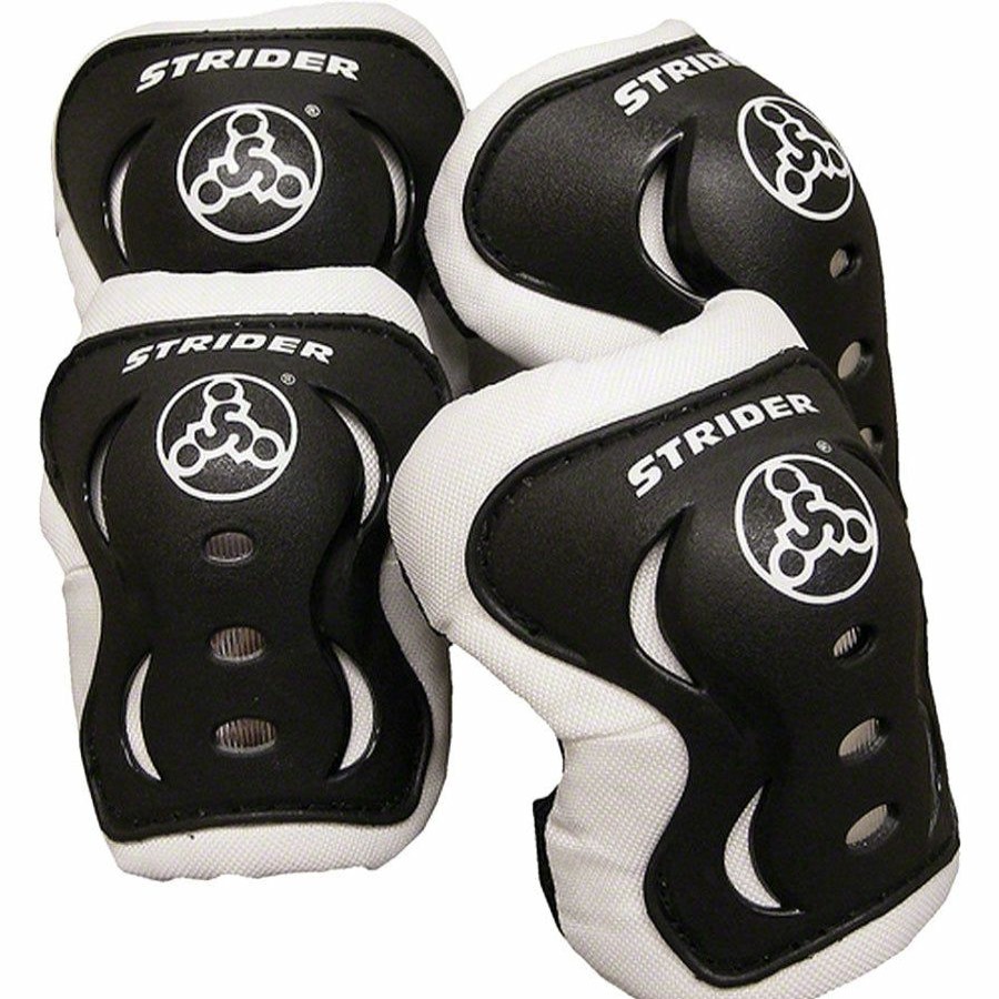 Bike Pads & Protection * | At Reduced Price Strider Sports Strider Mountain Bike Knee And Elbow Pad Set For Kids Black