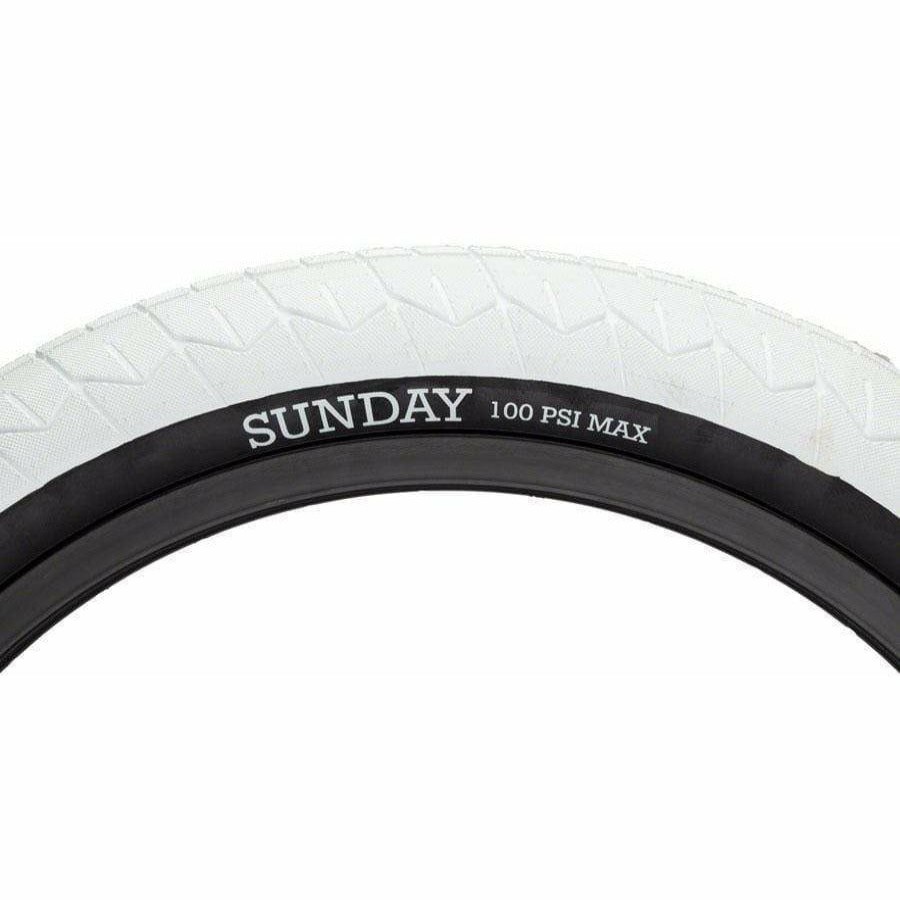 Bike Tires & Tubes * | Top Sell Sunday Current V2 Bmx Bike Tire 20 X 2.4, Clincher, Wire, White/Black