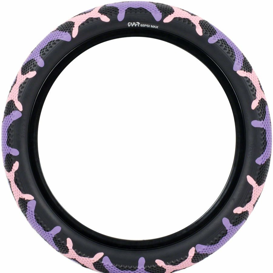 Bike Tires & Tubes * | Online Cult X Vans Bmx Bike Tire 16 X 2.2, Clincher, Wire, Purple Camo/Black