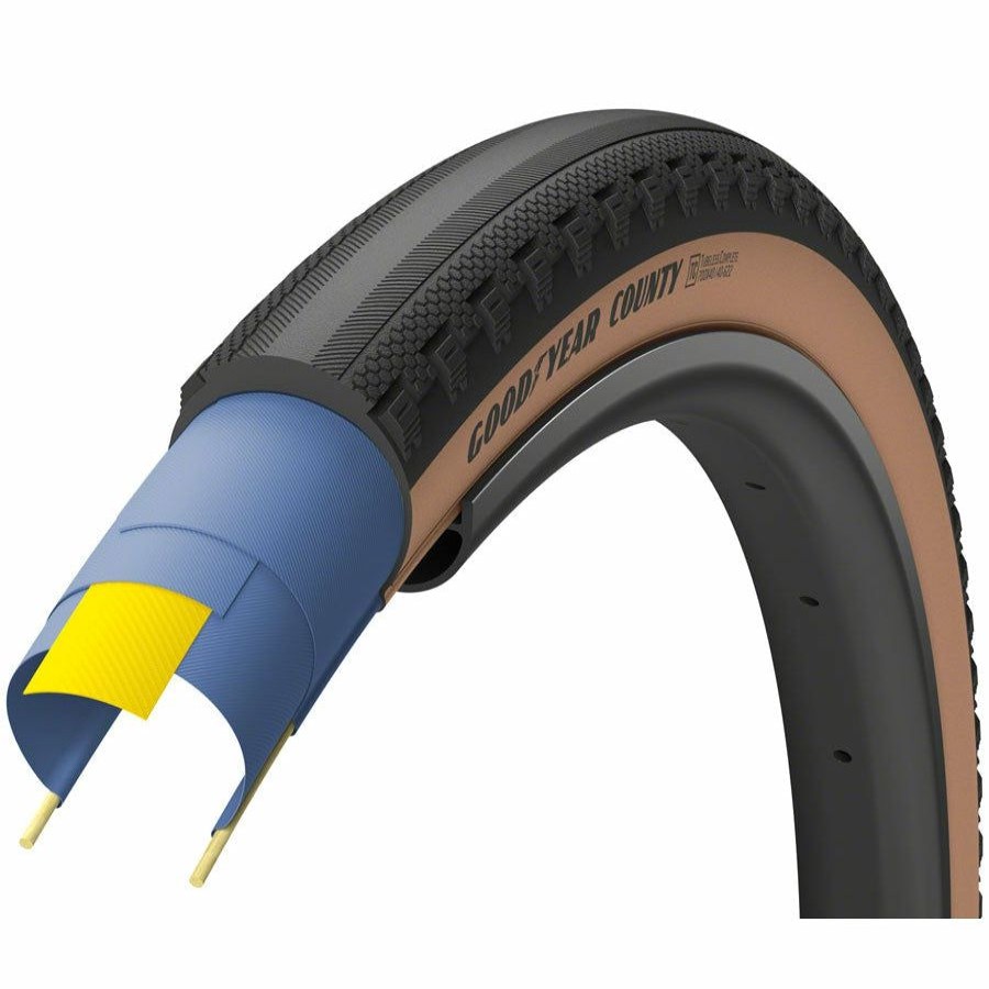 Bike Tires & Tubes * | Sale Goodyear County Gravel Tire 700 X 40 , Tubeless, Folding, Tan