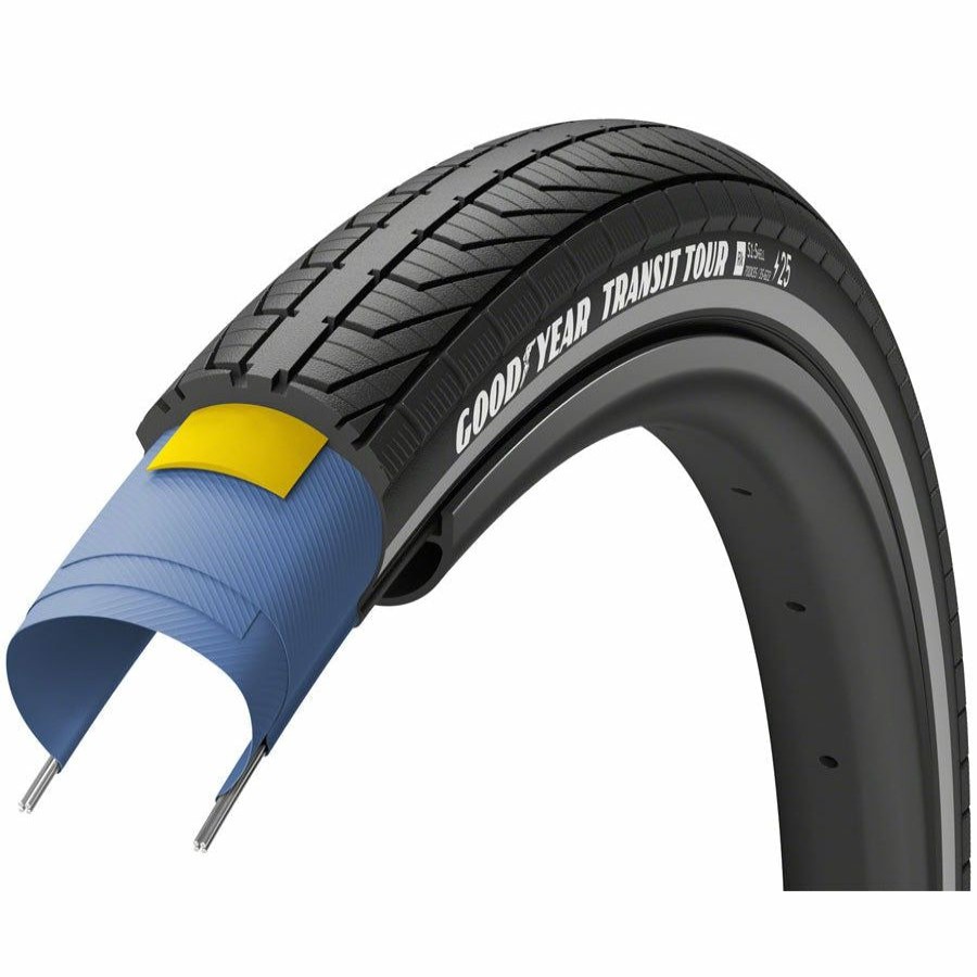 Bike Tires & Tubes * | New Products Goodyear Transit Tour Touring-Hybrid Bike Tire 700 X 35, Clincher, Wire, Black