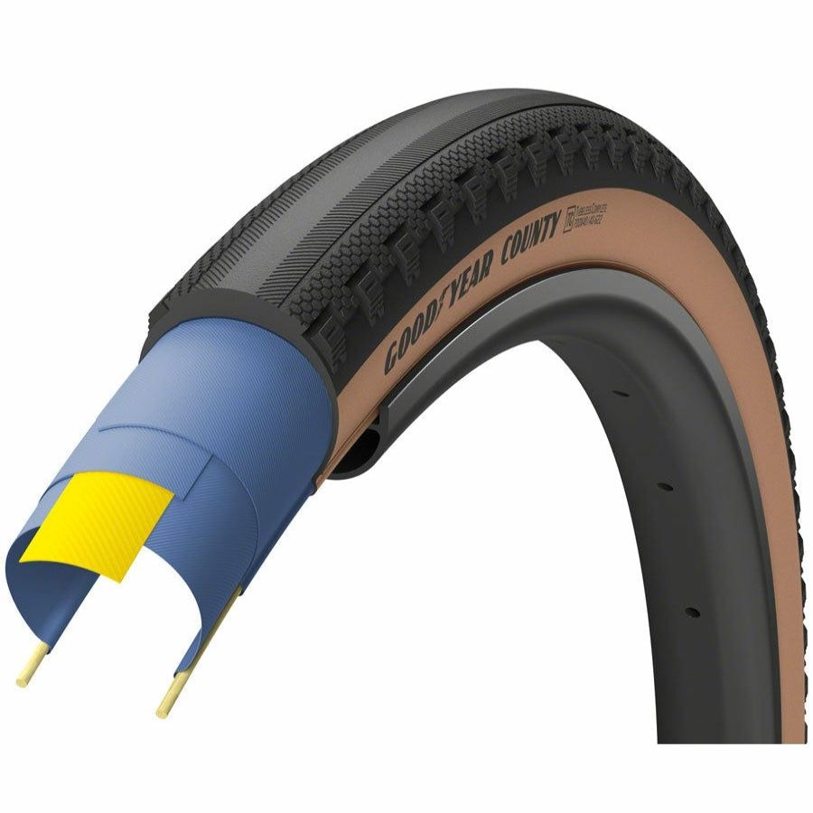 Bike Tires & Tubes * | Hot Sale Goodyear County Gravel Bike Tire 650B X 50, Tubeless, Folding, Tan