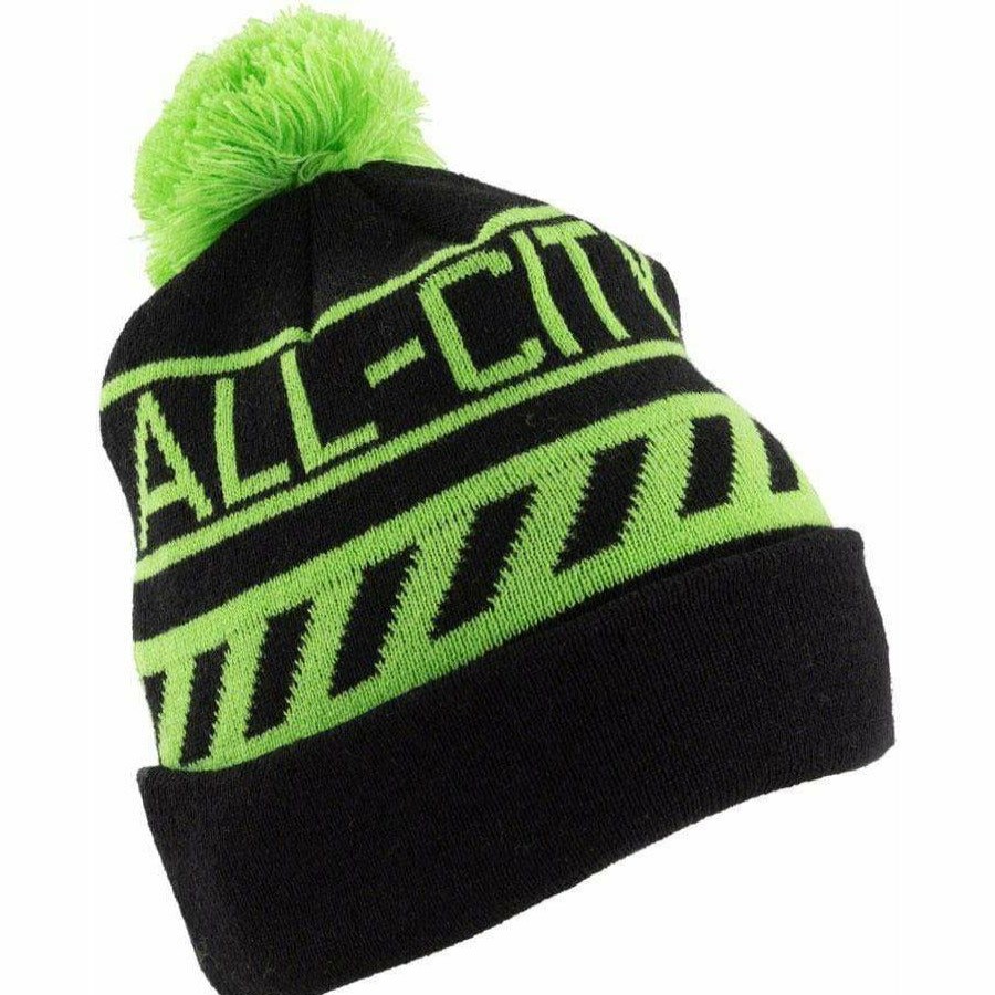 Clothing Accessories * | Top Sell All-City Sleddin' Hat: Black/Lime Green