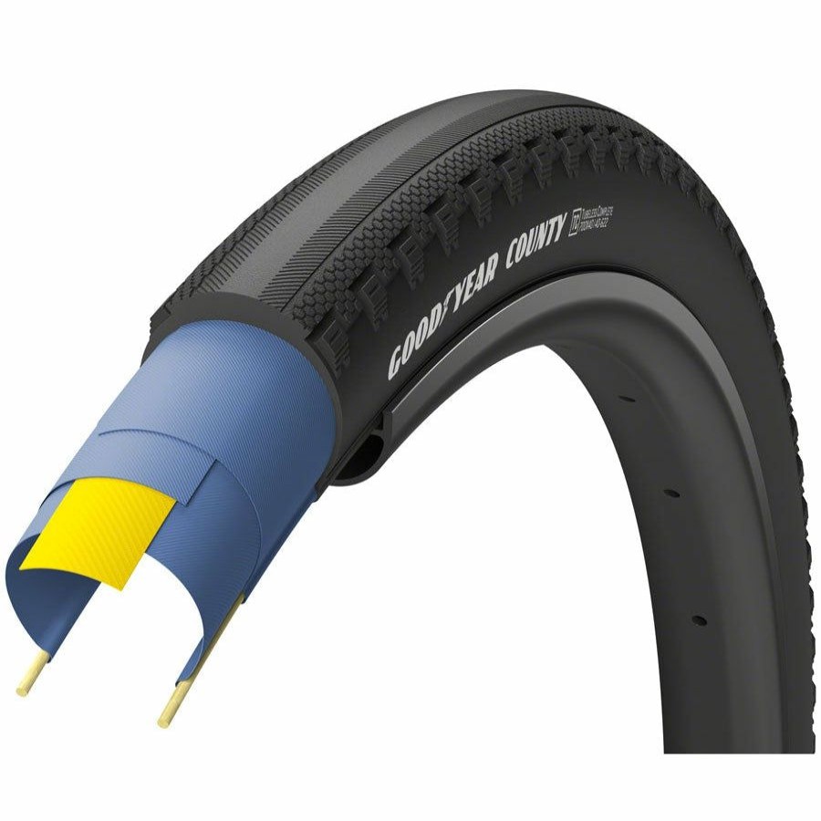 Bike Tires & Tubes * | Sale Goodyear County Gravel Bike Tire 650B X 50, Tubeless, Folding, Black