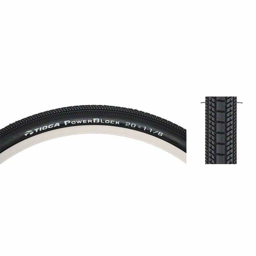 Bike Tires & Tubes * | Online Sales Tioga Power Block Bike Tire: 20 1-1/8 451 Iso Wire Bead