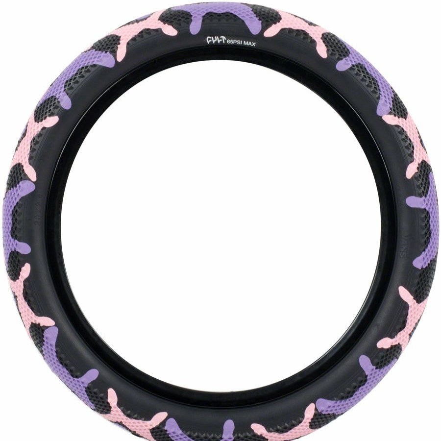 Bike Tires & Tubes * | Classical Style Cult X Vans Bmx Bike Tire 18 X 2.2, Clincher, Wire, Purple Camo/Black